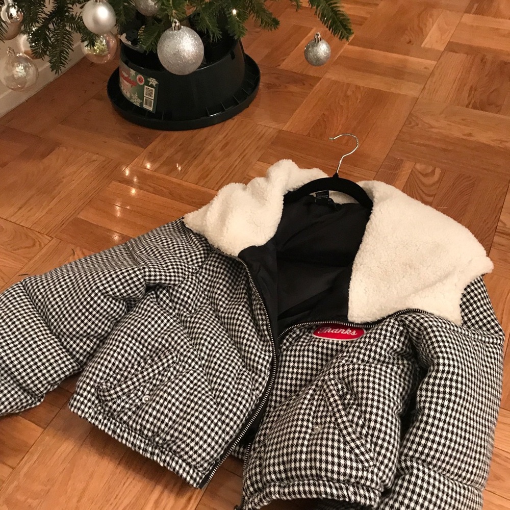 Cute Christmas Jacket - Checkered Black and White